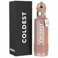 thumbnail image 1 of Coldest Sports Water Bottle - Straw Lid Bottle with Handle Leak Proof, Vacuum Insulated Stainless Steel, Double Walled, Thermo Mug, Tumbler (21 oz, Golden Rose), 1 of 8