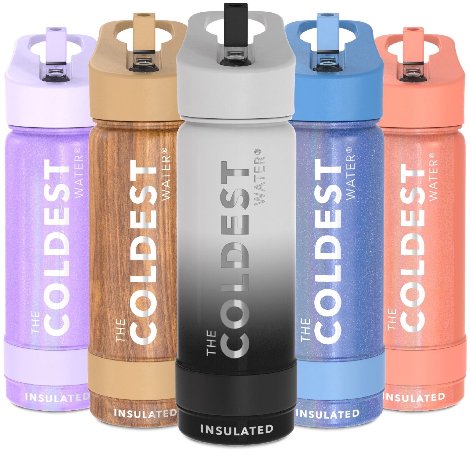 Arslo Stainless Steel Insulated Water Bottle - Double-Wall Vacuum, Straw Lid & Handle, Keeps Drinks Cold - View #5