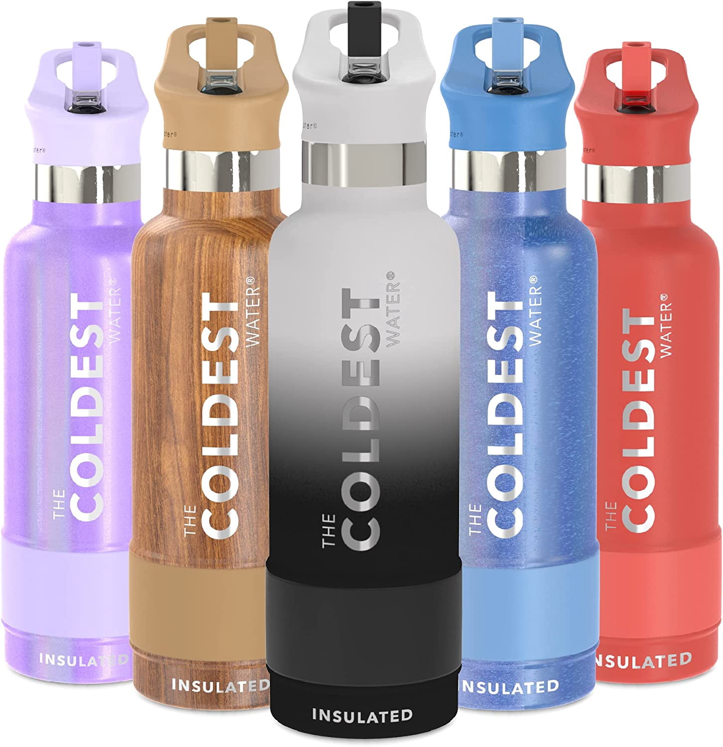 Coldest Sports Water Bottle - Straw Lid Bottle with Handle Leak Proof ...