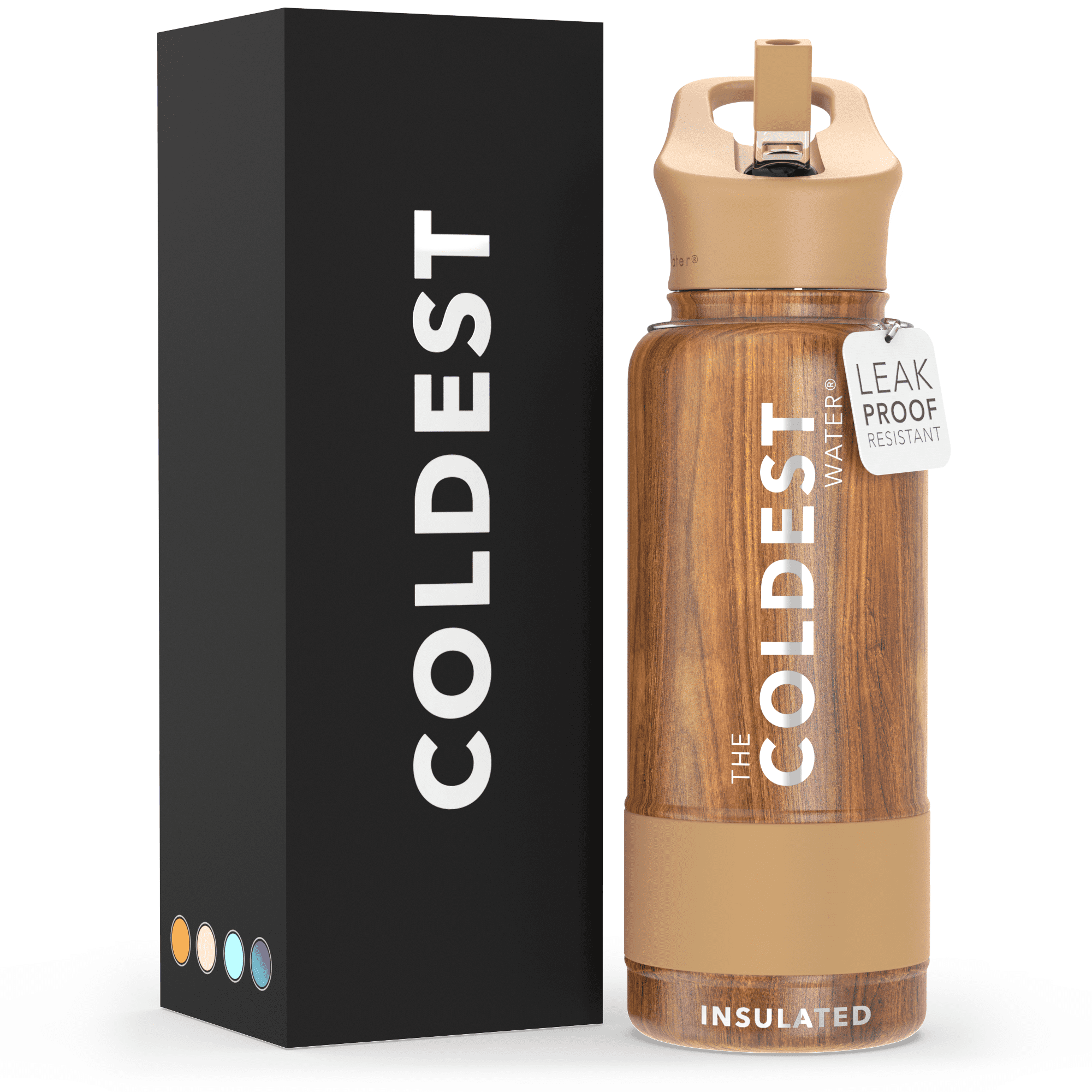 Coldest Sports Water Bottle with Straw Lid Vacuum Insulated Stainless