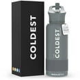 thumbnail image 1 of Coldest Sports Water Bottle with Straw Lid Vacuum Insulated Stainless Steel Bottles Reusable Leak Proof Flask for Sports (32 oz, Gun Metal), 1 of 9