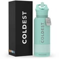 thumbnail image 1 of Coldest Sports Water Bottle with Straw Lid Vacuum Insulated Stainless Steel Bottles Reusable Leak Proof Flask for Sports (32 oz, Oceanic Green), 1 of 8