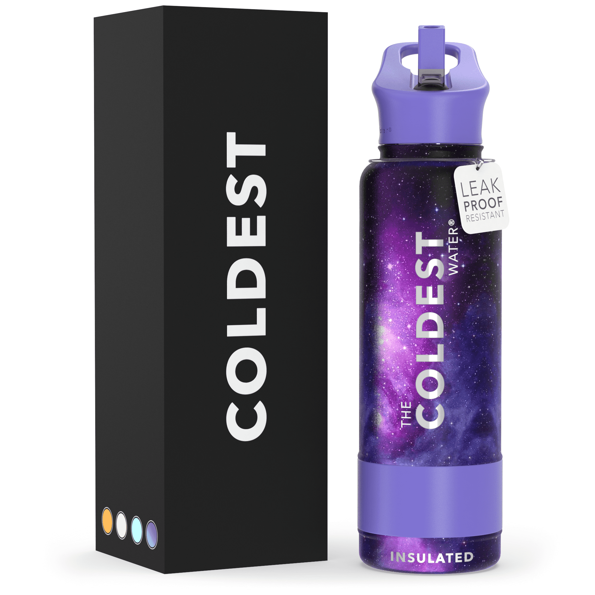 Coldest Sports Water Bottle with Straw Lid Vacuum Insulated Stainless