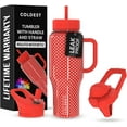 thumbnail image 1 of Coldest Tumbler with Handle and Straw Lid, 3 Lids Insulated Shaker Water Bottle Gifts for Women Him Her, Limitless Collection (36 oz, Red Dress), 1 of 10