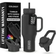 thumbnail image 1 of Coldest Tumbler with Handle and Straw Lid, 3 Lids Insulated Shaker Water Bottle Gifts for Women Him Her, Limitless Collection (36 oz, Stealth Bottle), 1 of 10