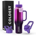 thumbnail image 1 of Coldest Tumbler with Handle and Straw Lid, 3 Lids Insulated Shaker Water Bottle Gifts for Women Him Her, Limitless Collection (46 oz, Purple Nova), 1 of 9