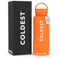 thumbnail image 1 of Coldest Water Bottle with Handle Lid | Leak Proof, Insulated Modern Stainless Steel, Triple Walled, Sport Thermos Bottles, Metal Flask (32 oz, Jupiter Orange), 1 of 9