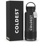 Coldest Water Bottle with Handle Lid | Leak Proof, Stainless Steel, Triple Walled Bottles (21 oz, Tactical Black)