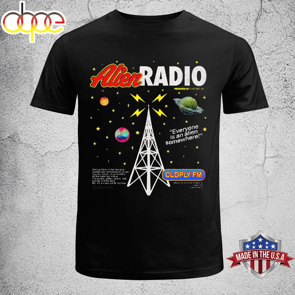 Coldplay Alien Radio Music Of The Spheres World Tour 2024 Unisex TShirt, Black Color, Size S