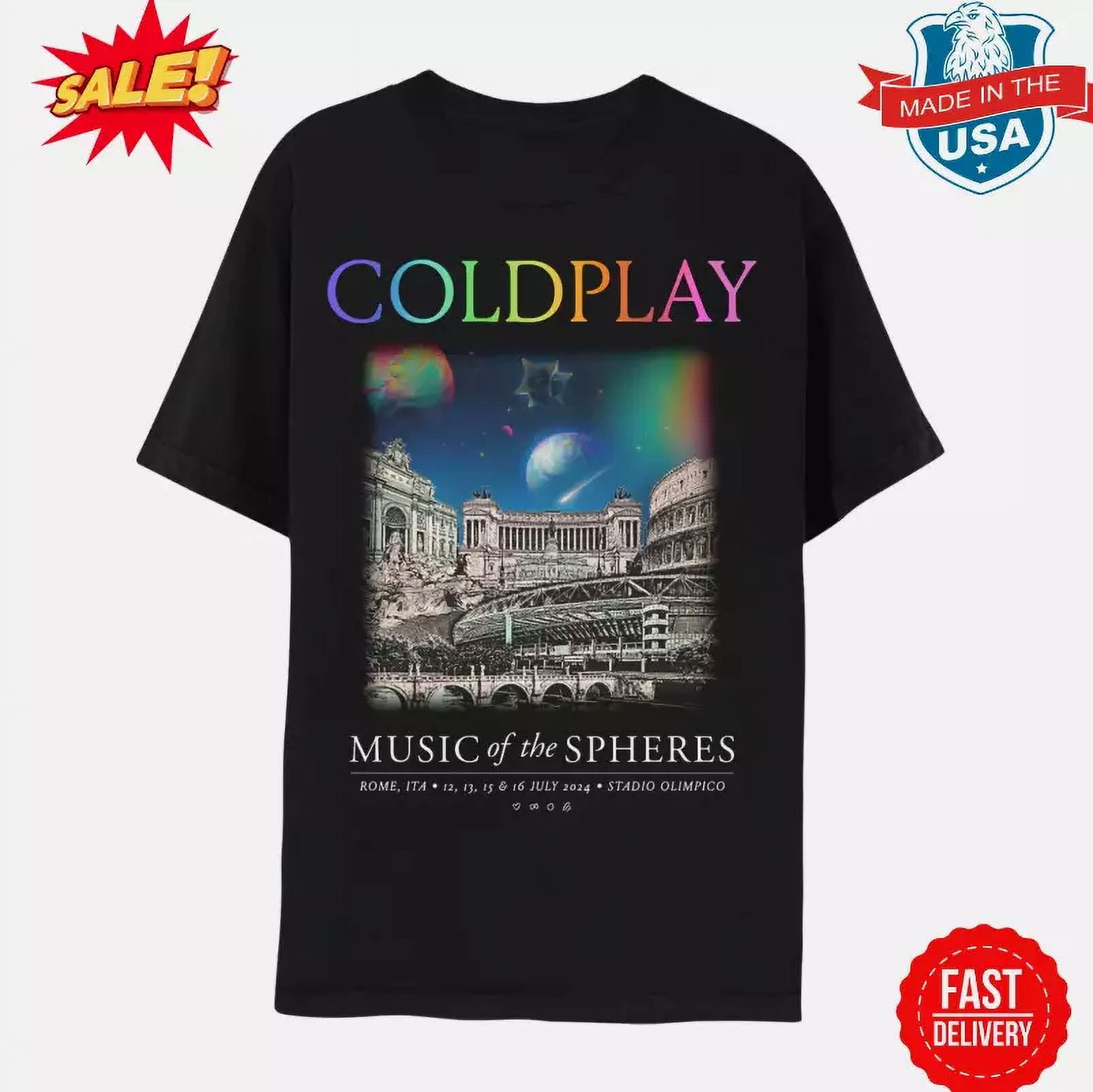 Coldplay Music Of The Spheres In Rome Italy Event T Shirt Tshirt Xl Walmart Com