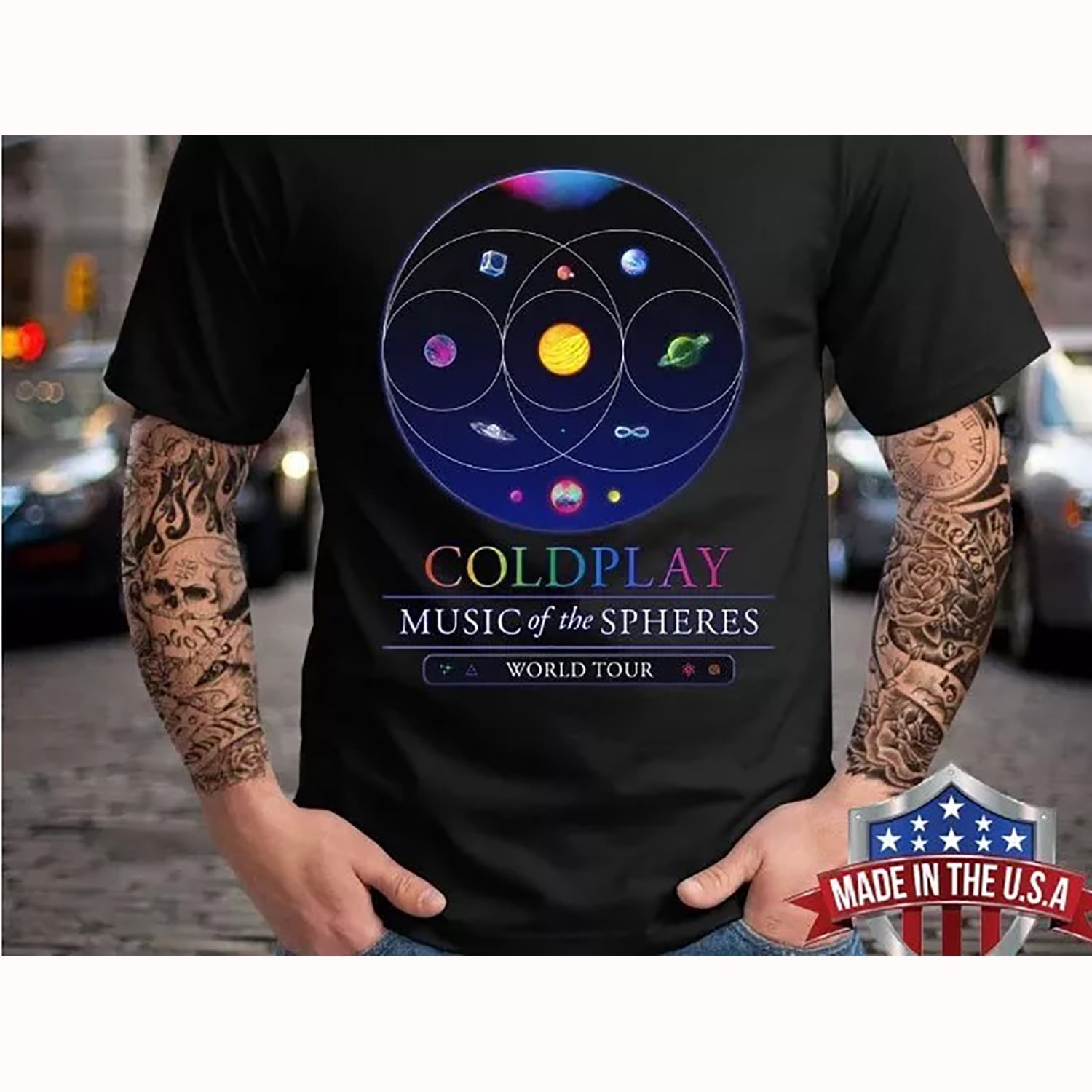 Coldplay Music Of The Spheres World Tour 2024 Tshirt Unisex Black