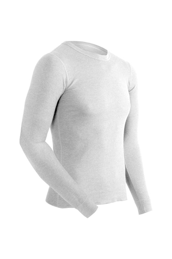 Men's Basic 2-Layer Long Sleeve Crew - Big Sizes, Winter White, 3XLarge