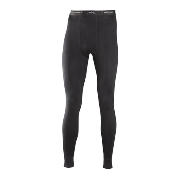 Coldpruf Men's Jersey Knit Merino Wool Base Layer Pants, Black, Small