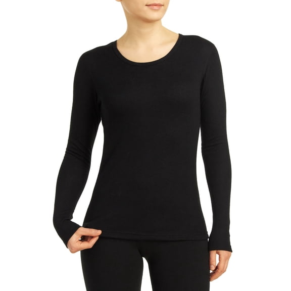 Coldpruf Women's Platinum Crew Thermal Shirt, Black, XLarge