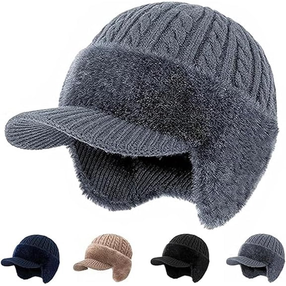 Coldshield Trapper, Coldshield Trapper Hat For Men, Blocking Knitted Hats With Ear Flaps And Brim, Baseball Beanie, Moisture Wicking Comfort