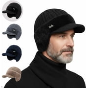 Coldshield Trapper Snow Hat Cold Cap Knit Warmguard Winter Hats Beanie with Brim Ear Flaps for Men & Women