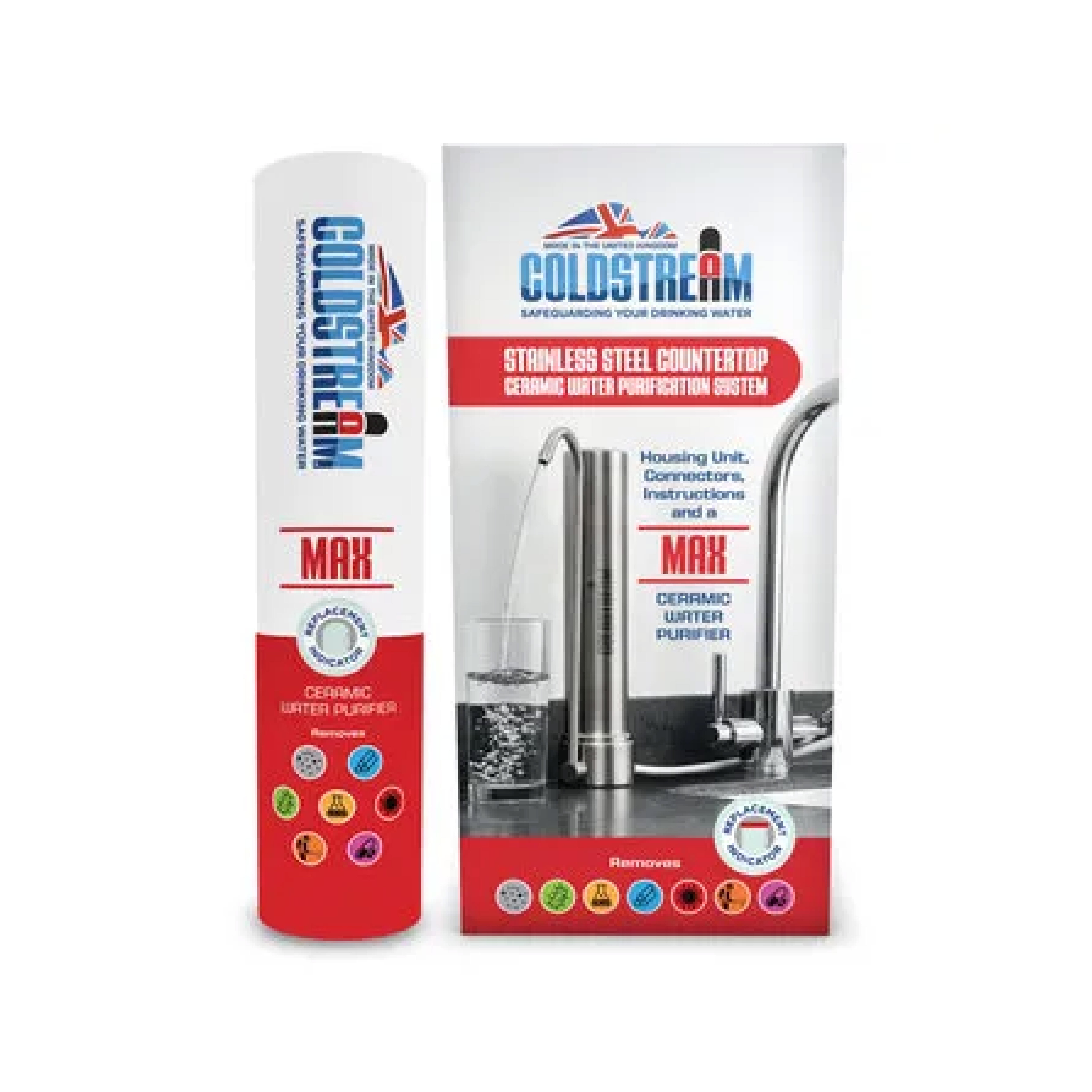 Coldstream Stainless Steel Water Filter for Sink - Fast Flow Water Purifier for Pfas and Effective Contaminant Removal - Large Filter Volume - Healthy for the Whole Family