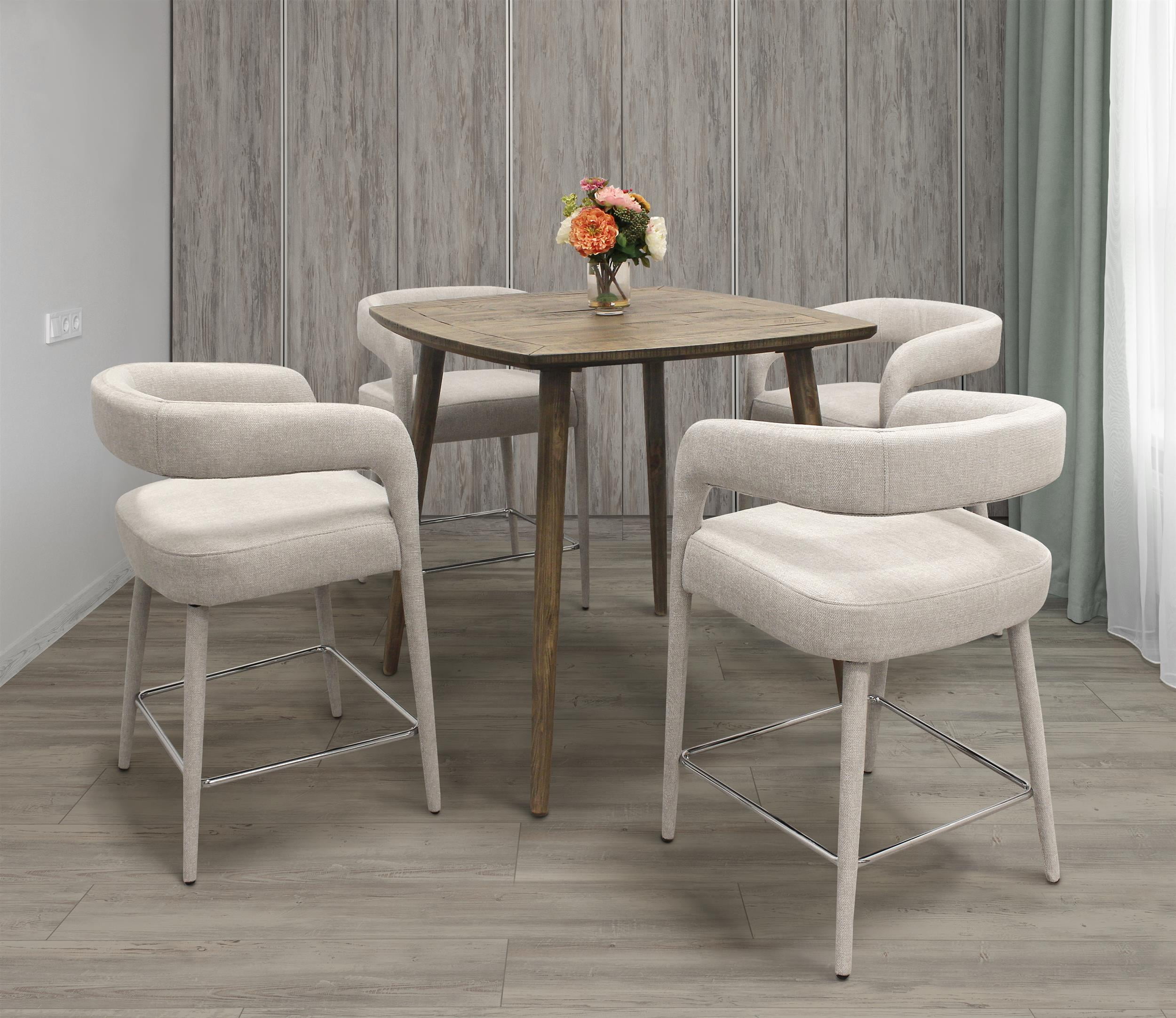 Cole 5 Piece Counter Set With Gathering Table And 4 Galway Ivory ...
