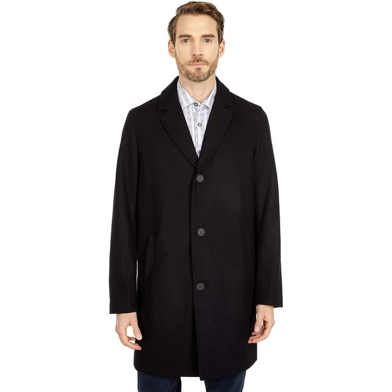 Cole haan black wool coat clearance