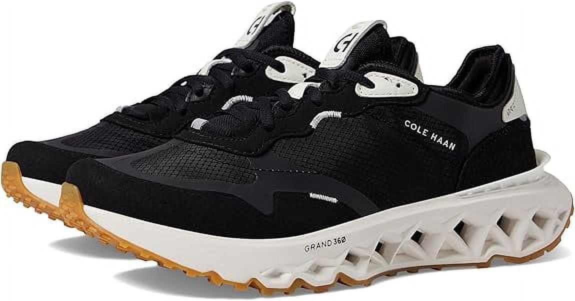 Cole Haan 5.ZeroGrand Runner Black/Black/Ivory Lace Up Chunky Heeled ...