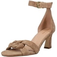 thumbnail image 1 of Cole Haan Adella Braid Light Whiskey Suede Ankle Strap Block Heeled Sandals (Light Whiskey Suede, 5), 1 of 5