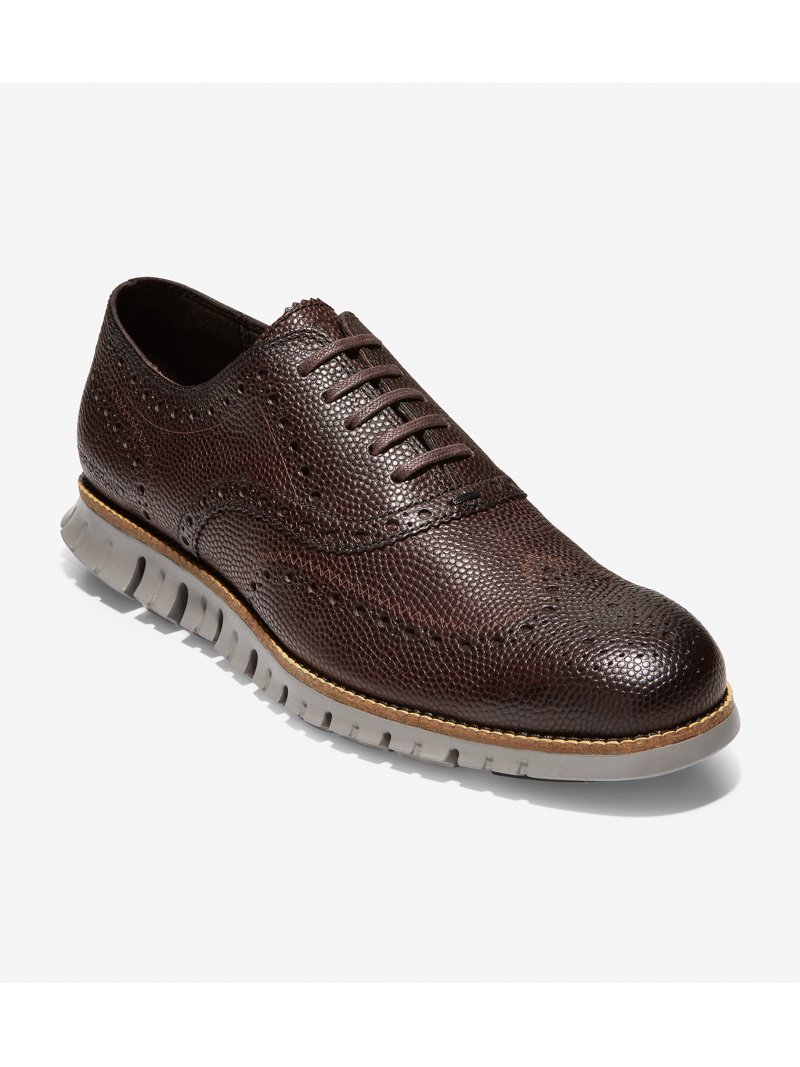 Cole Haan BLACK ZeroGrand Leather Wingtip Oxfords Shoe, US  display picture 1
