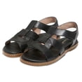 thumbnail image 1 of Cole Haan Cloudfeel Fisherman Black Jericho Leather Open Toe Flats Sandals (Black Jericho Leather, 6), 1 of 5