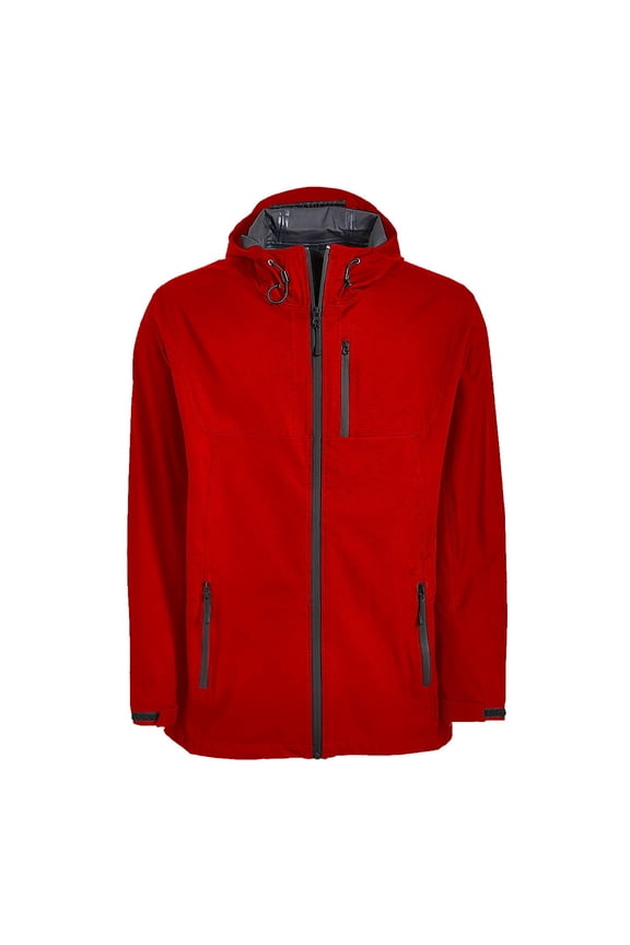 'Grand OS' Mens Rain Jacket (2XLarge, Red)