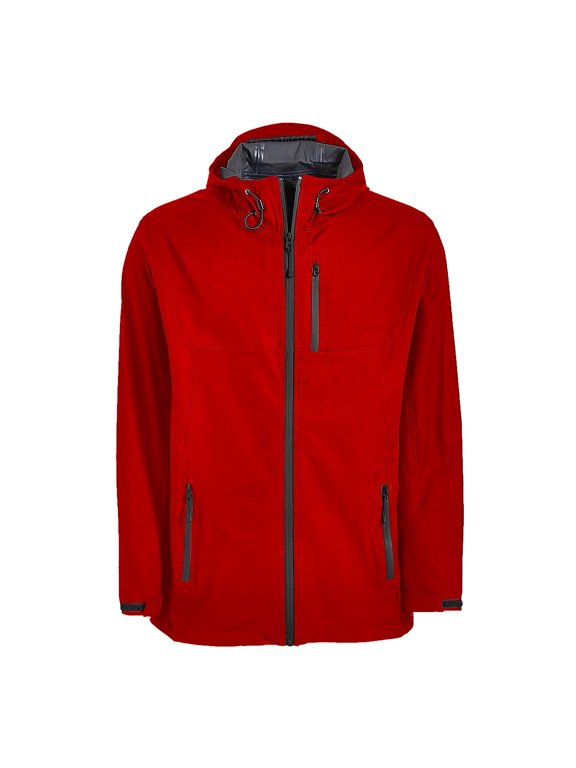 'Grand OS' Mens Rain Jacket (Medium, Red)