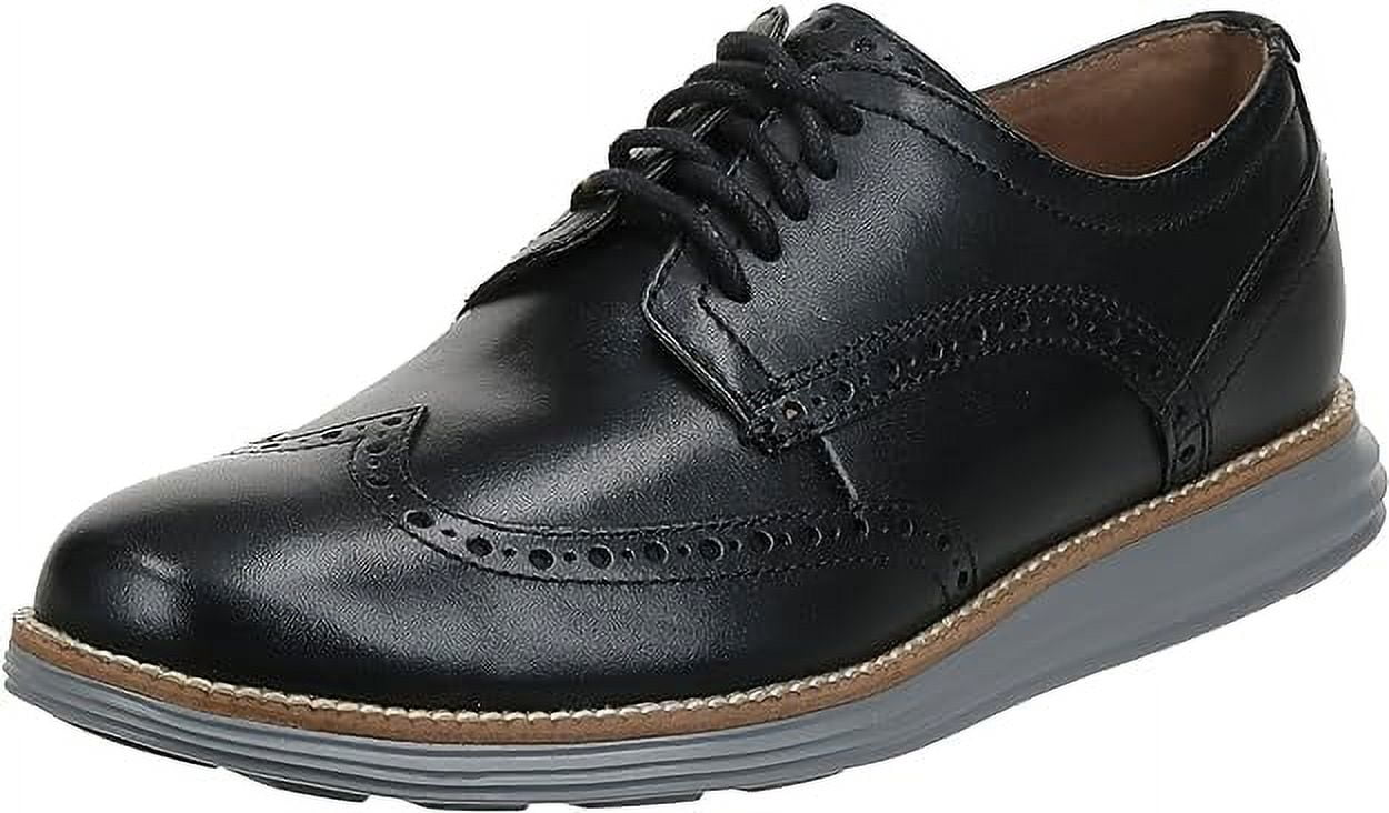 Cole Haan Grand Tour Wing Oxford Black Leather/Ironstone Lace Up Cutout  Sneakers (Black Leather/Ironstone, 7)