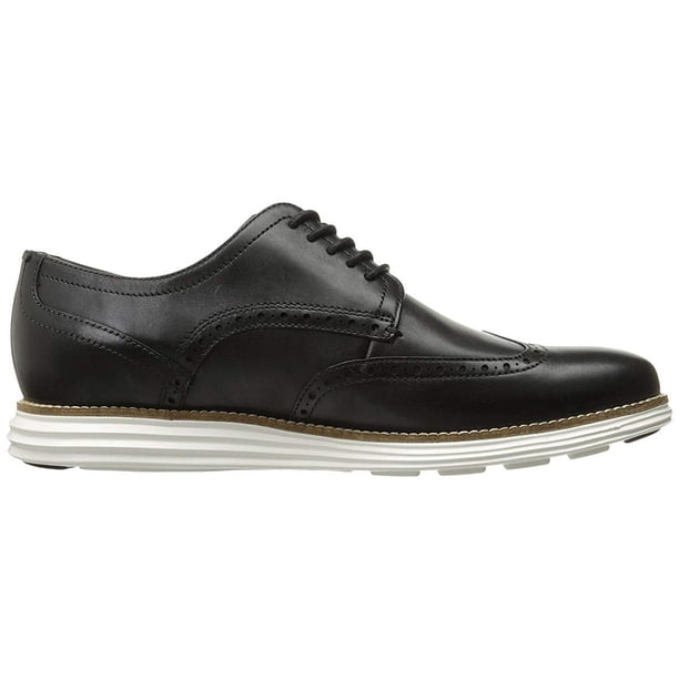 Cole Haan Grand Tour Wing Oxford Black Leather/White Lace Up  display picture 2