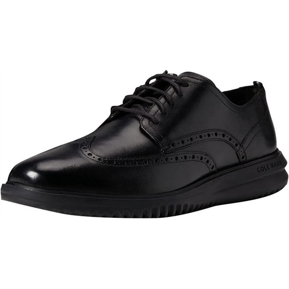 Cole Haan Grand+ Wingtip Men's Leather Oxford Shoes Color: Black Black Size: 8.5