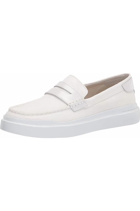 Grandpro Rally Canvas Optic White Slip On Round Toe Classic Loafers (Optic White, 10.5)