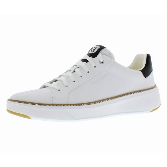 Cole Haan Men’s GrandPrø Topspin Luxurious Lightweight Leather Sneakers – Optic White, Med