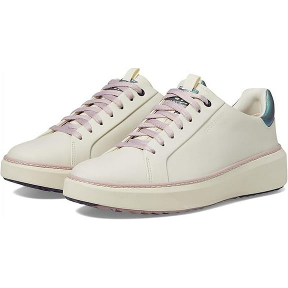 Cole Haan Grandpro Topspin Golf Ivory/Mauve Shadows/Ivory Lace Up Sneakers (Ivory/Mauve Shadows/Ivory, 10)