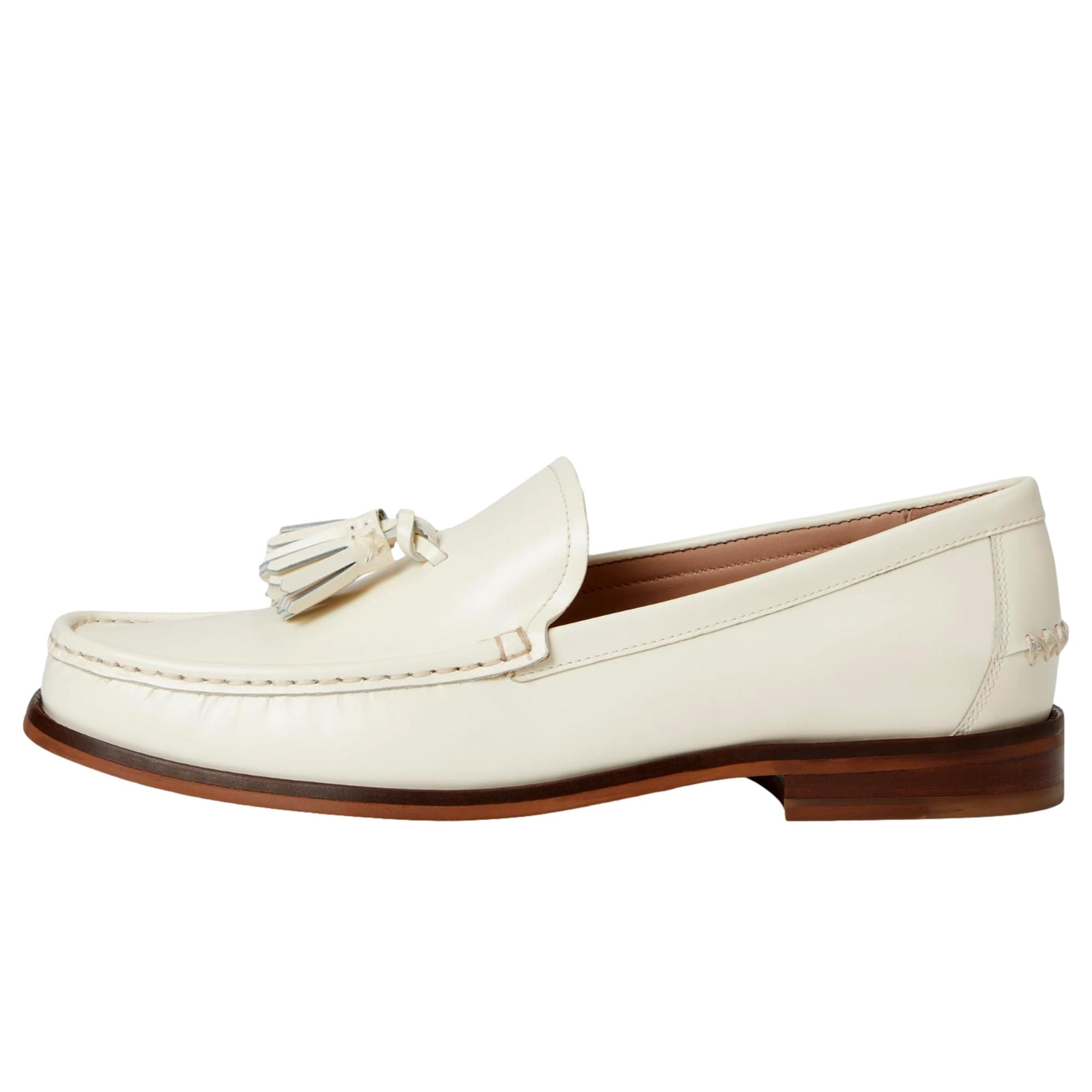 Cole Haan Lana Lux Tassel Loafers Ivory Box Leather W32737 Women's