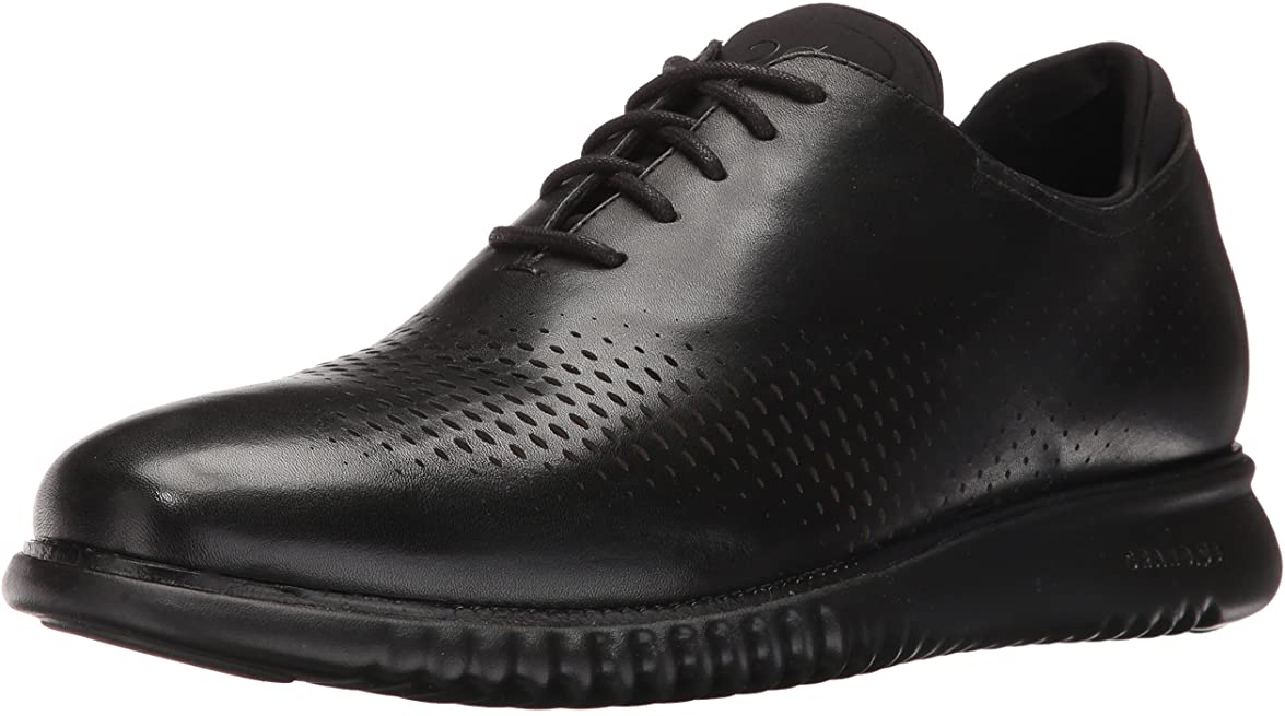 Cole Haan Men's Zerogrand Laser Wing Black Leather Ankle-High Oxford  Shoe 9M