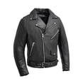 thumbnail image 1 of Whet Blu Men' Leather Jacket with Zip Out Liner (Black, L), 1 of 4