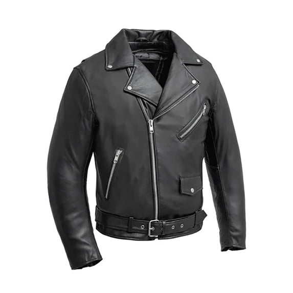 Whet Blu Men' Leather Jacket with Zip Out Liner (Black, L)