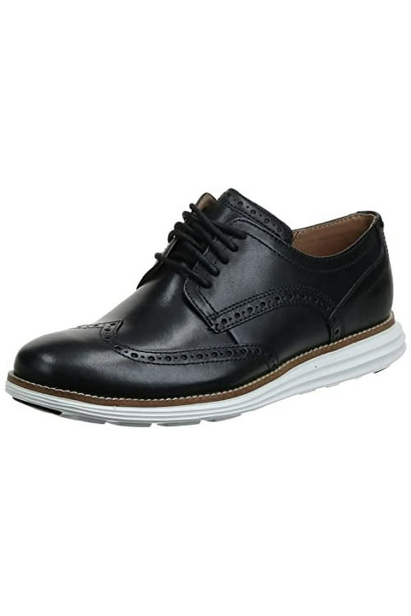Men's C26469 Original Grand Shortwing Oxford Shoe, black leather/white, 8.5 W US