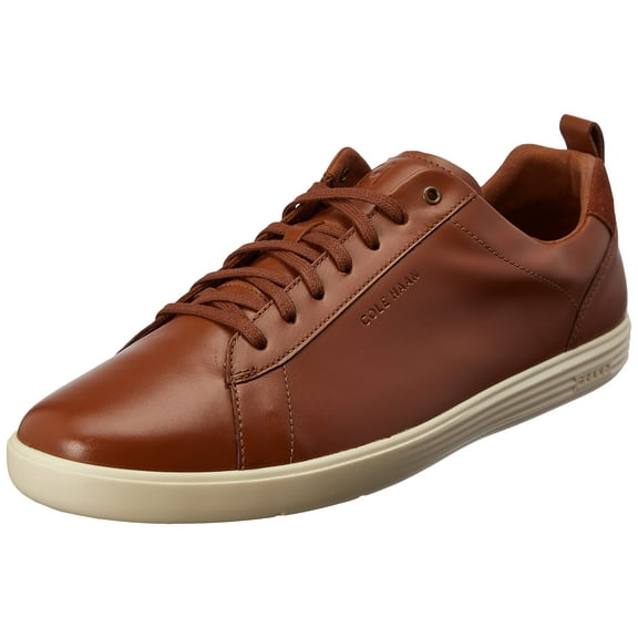 Cole Haan Men's Grand+ Crosscourt Sneaker, British TAN Leather/Ivory, 10.5
