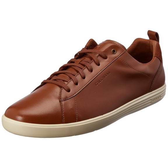 Cole Haan Men's Grand+ Crosscourt Sneaker, British TAN Leather/Ivory, 11.5
