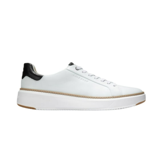 Cole Haan Men’s GrandPrø Topspin Luxurious Lightweight Leather Sneakers – Optic White, Wide