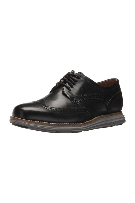 Men's Original Grand Wingtip Cushioned Oxford Shoe (Black, 10.5)