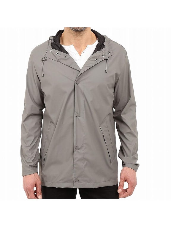 Men's Rubberized Hooded Jacket, Ironstone, X-Large