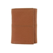 Cole Haan Mens Slim Pebbled Leather Tri-Fold Trifold Wallet - Cognac