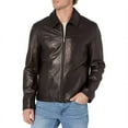 thumbnail image 1 of Cole Haan Men's Smooth Genuine Leather Collar Jacket (Black, L), 1 of 3