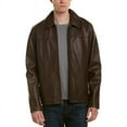 thumbnail image 1 of Cole Haan Men's Smooth Genuine Leather Collar Jacket (Java, L), 1 of 3
