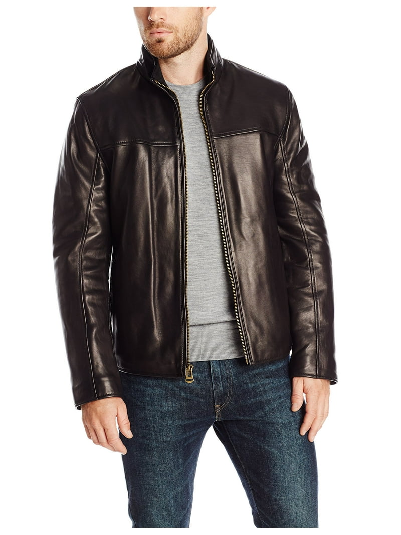 Cole Haan Men's Smooth Lamb Leather Jacket With Convertible Collar