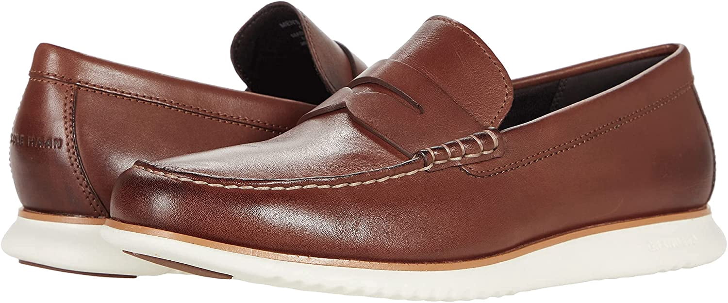 Cole Haan Mens 9.5 Brown Pebbled Leather Slip On Loafer Shoes C29117 Moc Toe Men main image 2